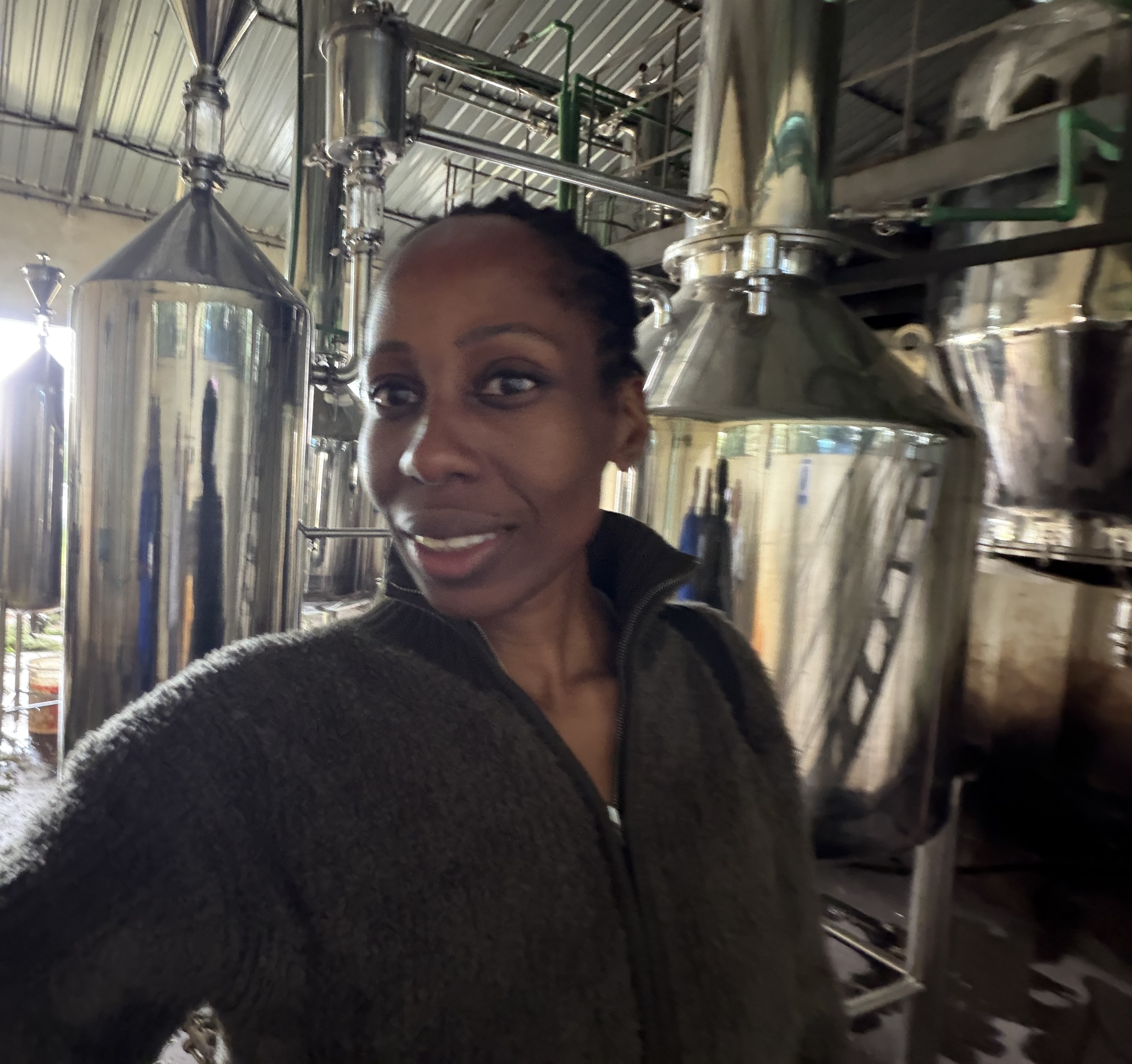Vivian Nwakah at the Mount Kenya distillation facility